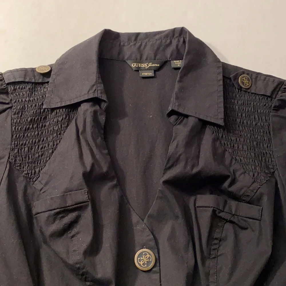 Vintage Y2K Guess Black button down tunic / dress - Picture 4 of 13